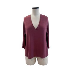 ARITZIA Wilfred Free Dusty Rose Deep V Top Sz S